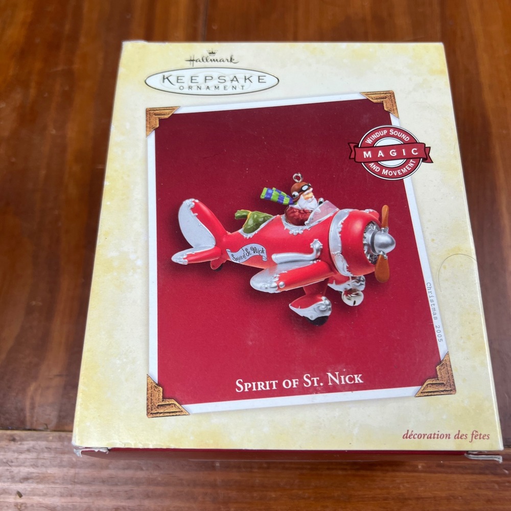 Hallmark Keepsake Ornament 2005 Spirit of St Nick Magic Sound Movement Plane